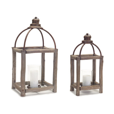 2 Piece Tabletop Lantern Set