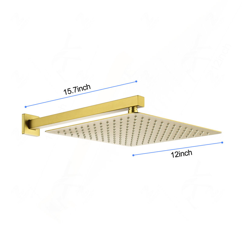 Pomme de douche murale 12 po, Brushed Gold