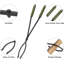 Ensemble 3 pièces d'outils de foyer, pince à feu 28 po et pinces à bûches, grand ensemble d'outils en fer forgé avec base en métal et poignée en caoutchouc pour feu de camp
