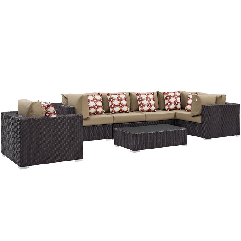 Ensemble modulaire d'extérieur 7 pièces Convene, Moka