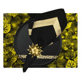 Gold Leaves Black Lacquer Placemat