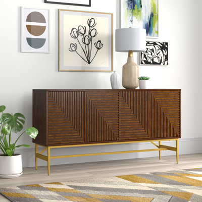Paniagua 65" Wide Fluted Sideboard with Adjustable Shelves