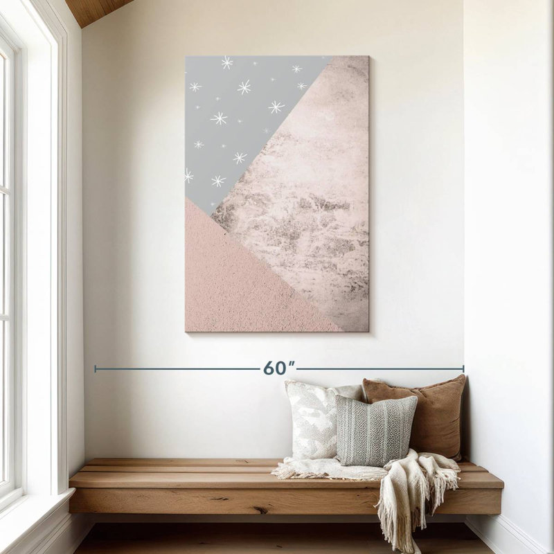 Avery rosé, montagnes grises et roses III, H 45 po x l 30 po