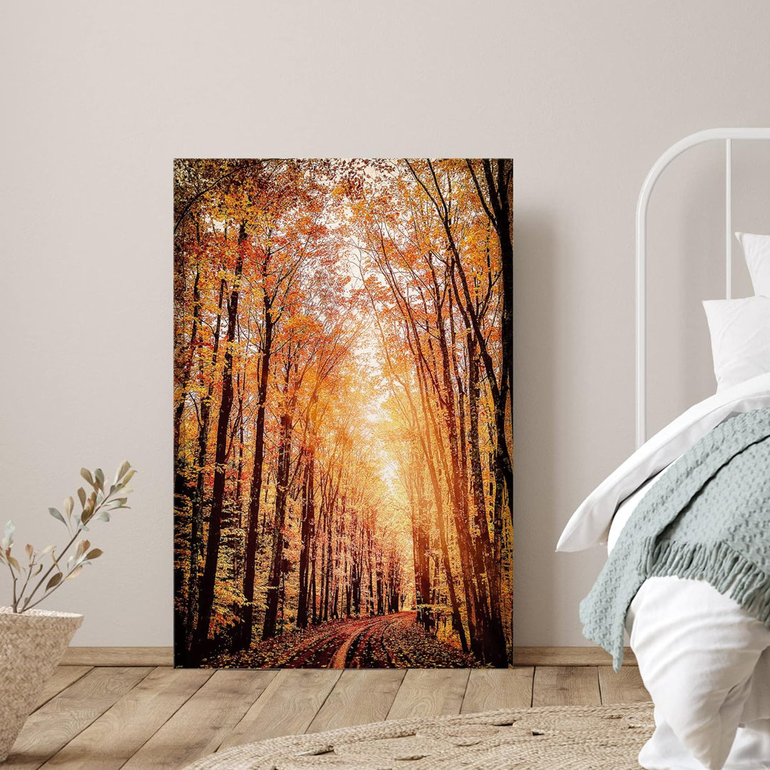Autumn Fall " Orange Brown Autumn Forest Trees Landscape Pictures " IDEA4WALL Overall 