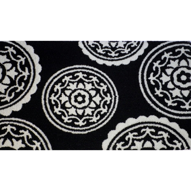 Tapis d'intérieur antidérapant Anne, Noir, Rectangle 2 pi x 4 pi