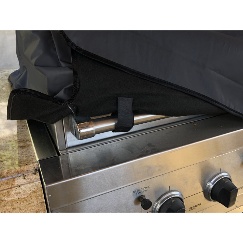 Covered Living 33″ Black Vinyl Built-In BBQ Grill Cover / Outdoor Kitchen Island Heavy Duty, Water Repellent, Black