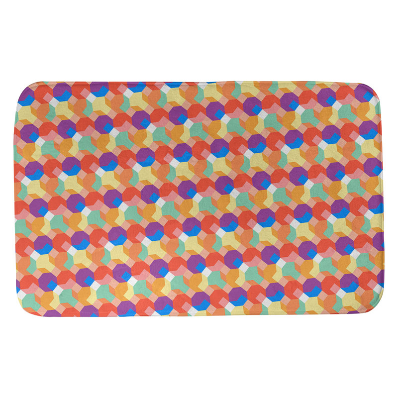 Avicia Memory Foam Non-Slip Bath Rug, 17" W x 24" L, Orange