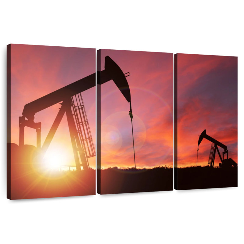 Silhouette de Lilie Pumpjacks, H 36 po x l 57 po