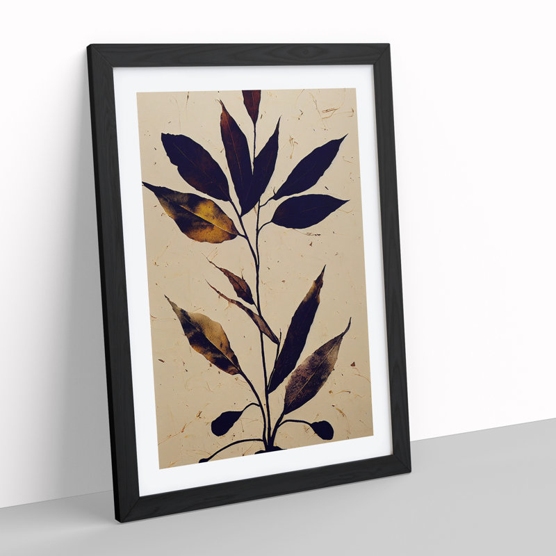 XV1022-570X An Astonishing Leaves - Single Picture Frame Print, Black, 64cm H x 46cm W x 2cm D