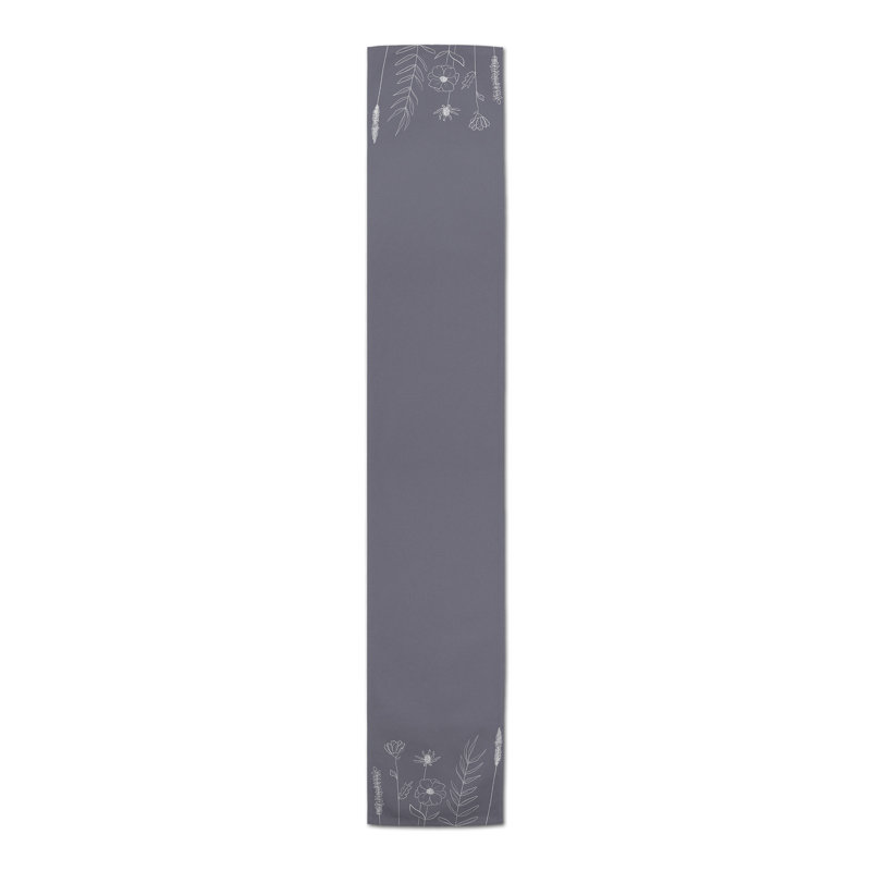 Chemin de table Jaizion, 72 po x 16 po, Gris foncé