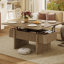 Table de salon relevable en bois avec plateau relevable