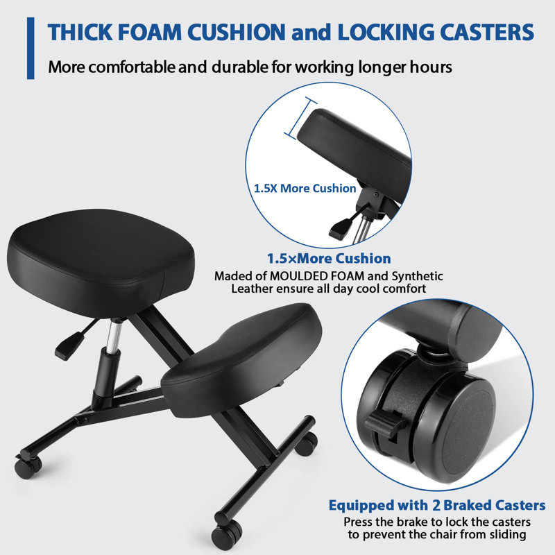 Aderholt Adjustable Height Ergonomic Kneeling Chair