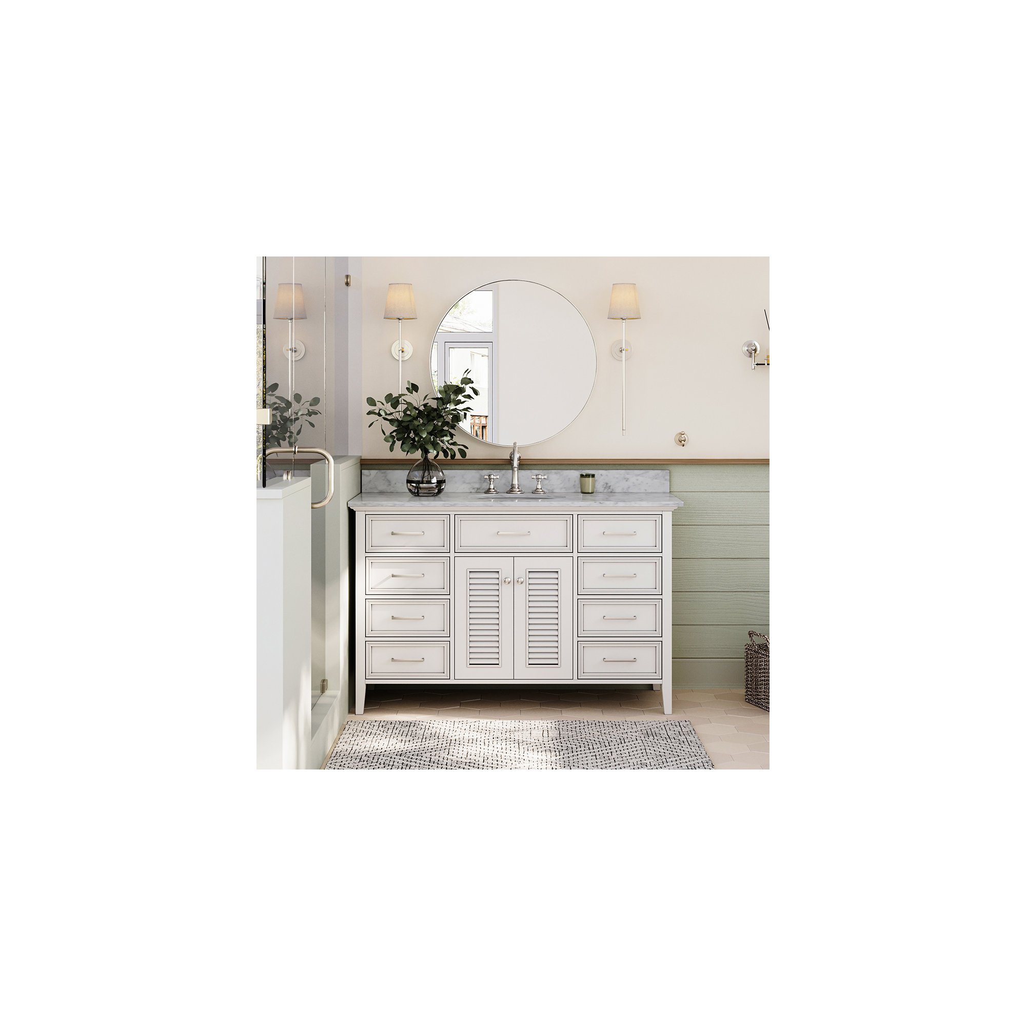 55'' Single Bathroom Vanity, White