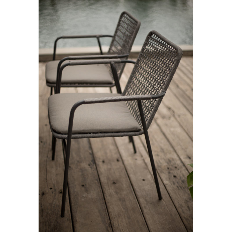 Milos Stackable Dining Chair + Smoke Cushion