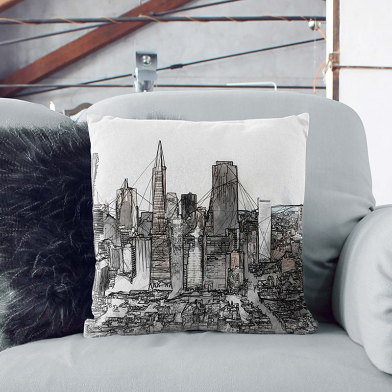 Square Cushion, 55cm H x 55cm W x 20cm D, Black