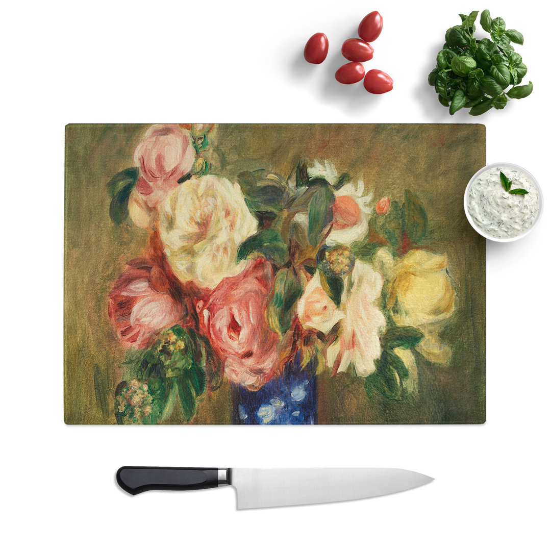 A Bouquet of Roses by Pierre-Auguste Renoir Chopping Board