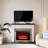 43.5" Electric Fireplace With Mantel, Freestanding Tv Stand With Fireplace Heater,brown&white