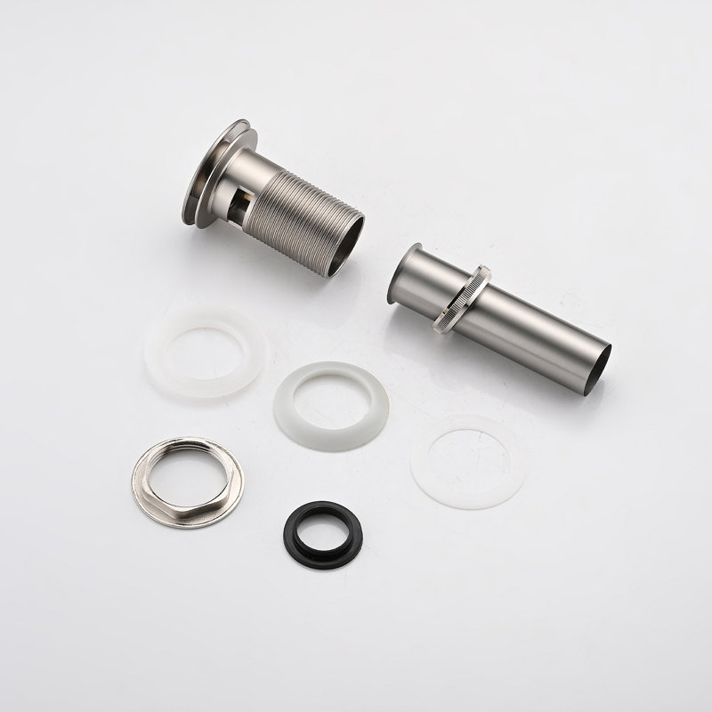 Bathroom Sink Drain With Overflow, Vessel Sink Lavatory Vanity Pop Up Drain Stopper, 304 Stainless Steel, Brushed Nickel
