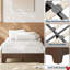Base de lit en bois pour matelas, lit plateforme de ferme avec lattes renforcées et support central, aucun sommier requis-616133421
