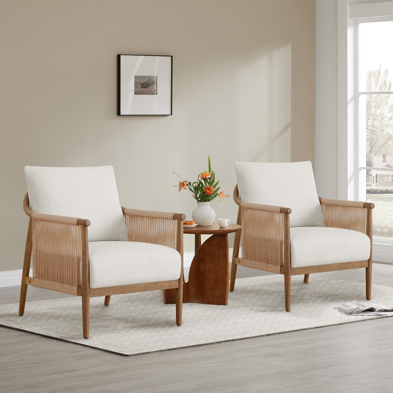 Brena Upholstered Armchair, Ivory
