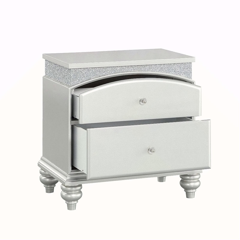 Table de chevet 2 tiroirs, Blanc
