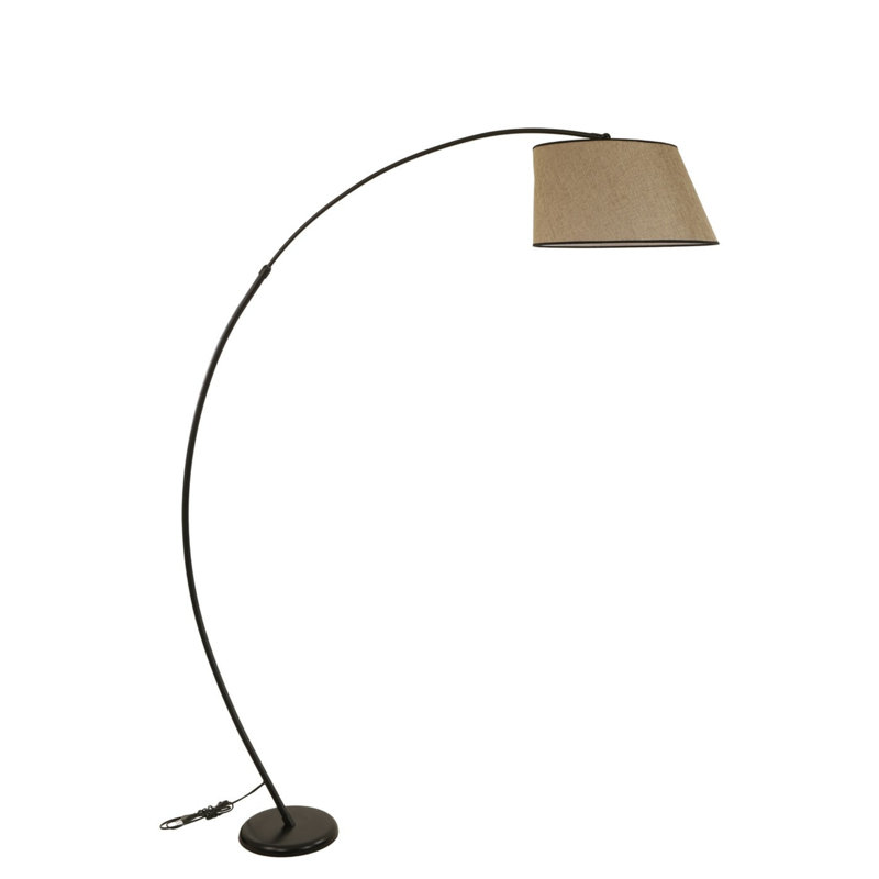 Lampe sur pied arquée 73 po Daulton, Noir, Osier foncé