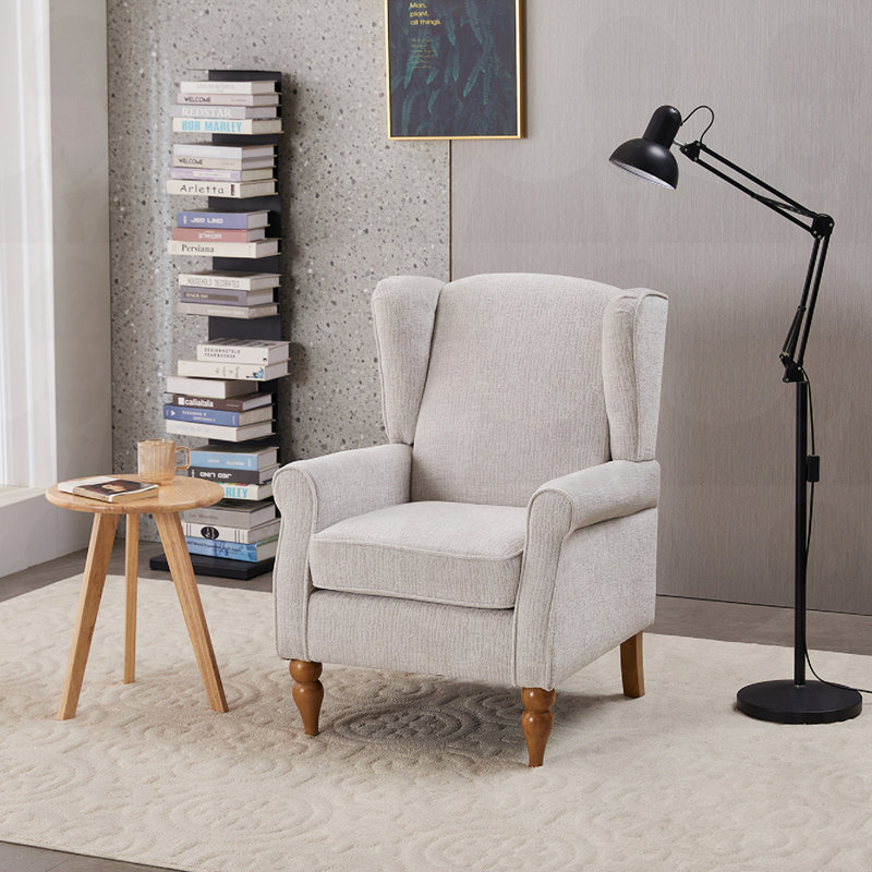 Chaise de lecture à haut dossier, Gris clair