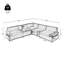 Canapé modulaire moderne de 115,5 po avec revêtement en polyester durable et compartiments de rangement cachés