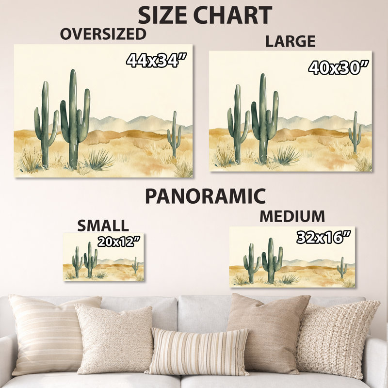 Cactus doux du désert I - art mural en métal vert, impression sur métal cactus, L 40 po x H 30 po