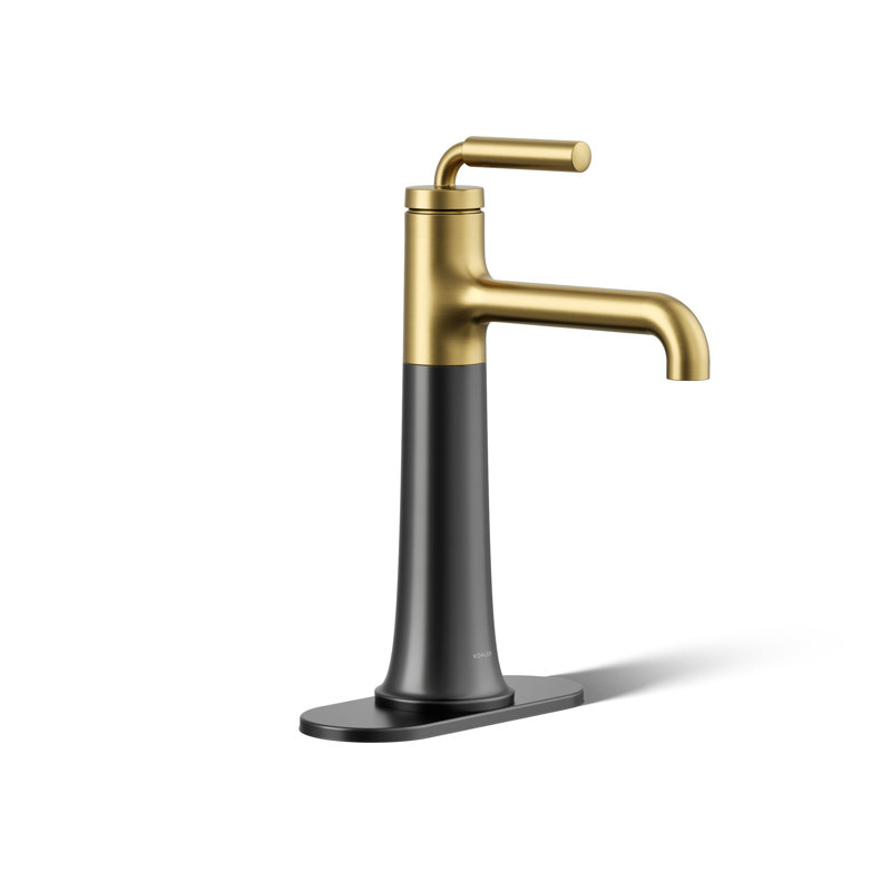 Robinet de lavabo de salle de bain monocommande Tone, 1.2, Matte Black/Modern Brass