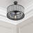 17.72 Inch Black Modern Crystal Caged Ceiling Fan with Light 4 Light Fandelier with Remote Control and 3 Speeds