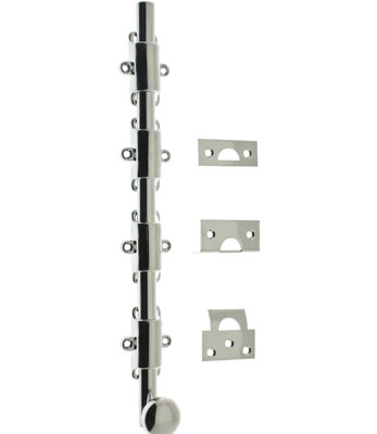 Solid Brass 24" Heavy Duty Surface Bolt