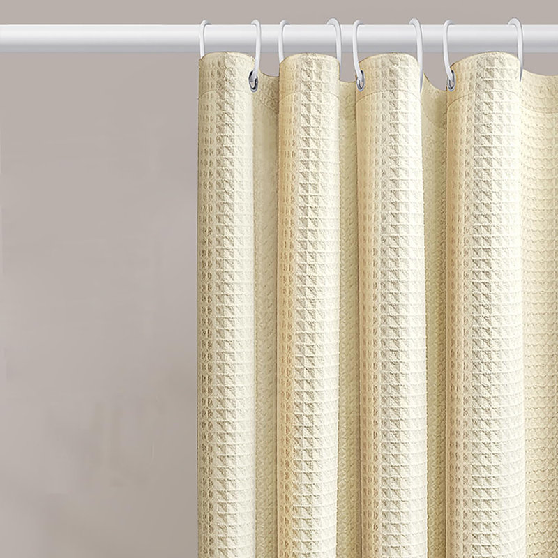 Jahnathan Shower Curtain with Hooks Included, Beige