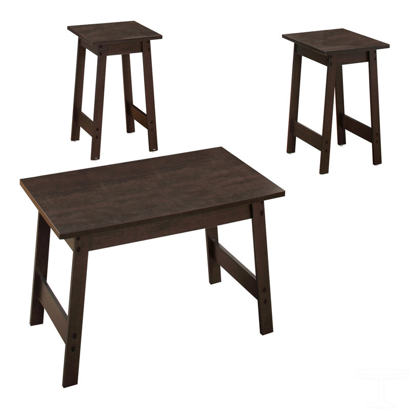 Ensemble de table, ensemble 3 pièces, café, bout, côté, accent, stratifié, transitionnel, Noir