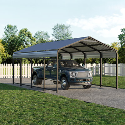 12 Ft. W X 20 Ft. D Carport With Galvanized Steel Roof