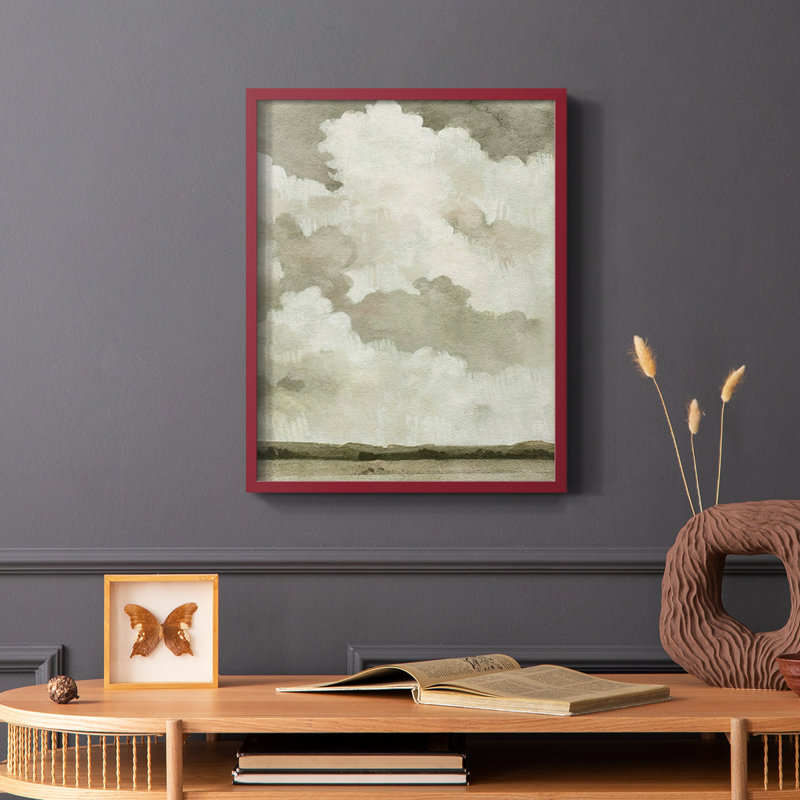 «Big Dark Sky II», reproduction encadrée - bois massif, Rouge, H 10 po x l 8 po