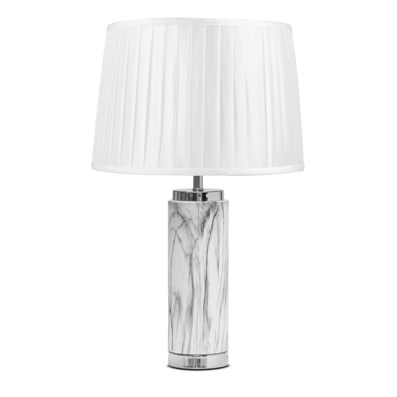 Alisander MARBLE EFFECT 56cm Table Lamp, SIlver