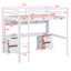 Lit mezzanine avec bureau, armoires, tiroirs et plateau de chevet, station de charge-206648832