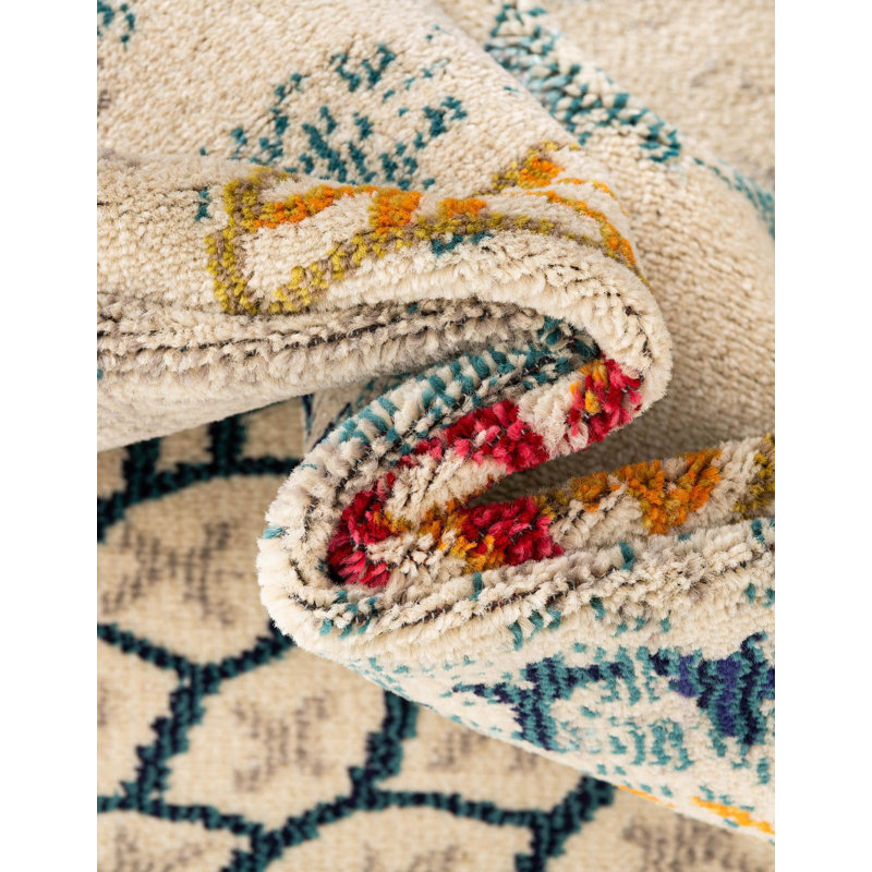 Tapis beige à motif animalier Vargas, Carré 10 pi