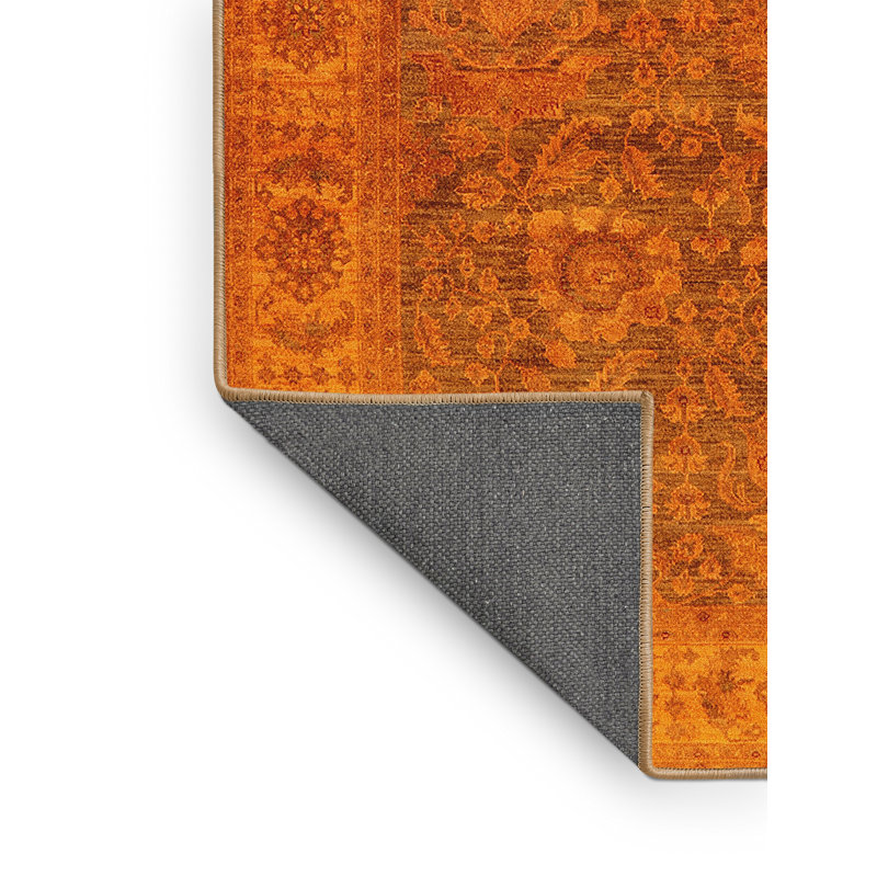 Tapis oriental orange Roo, Rectangle 2 pi x 4 pi