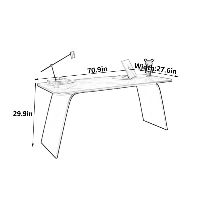 Bartsch, H 29,9 po x l 70,9 po x P 27,6 po