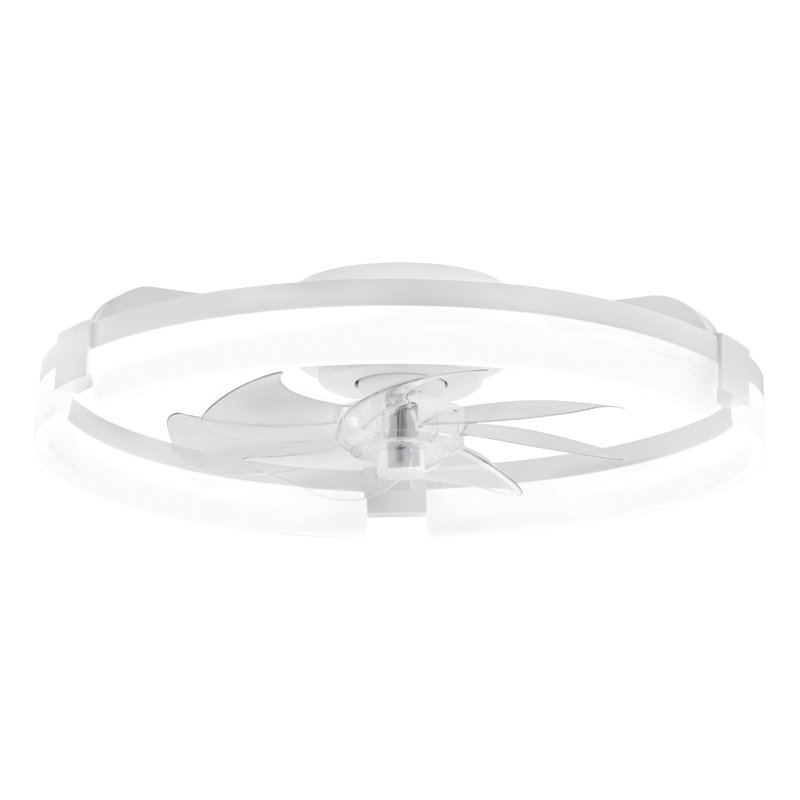  Cissline 20" White Modern Flush-mount Ceiling Fan Light With Curved Led For Cozy Bedrooms & Living Areas