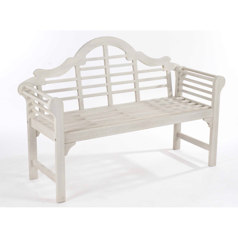 Rosenfeld Traditional Wooden 2 Seater Bench, Rustic White