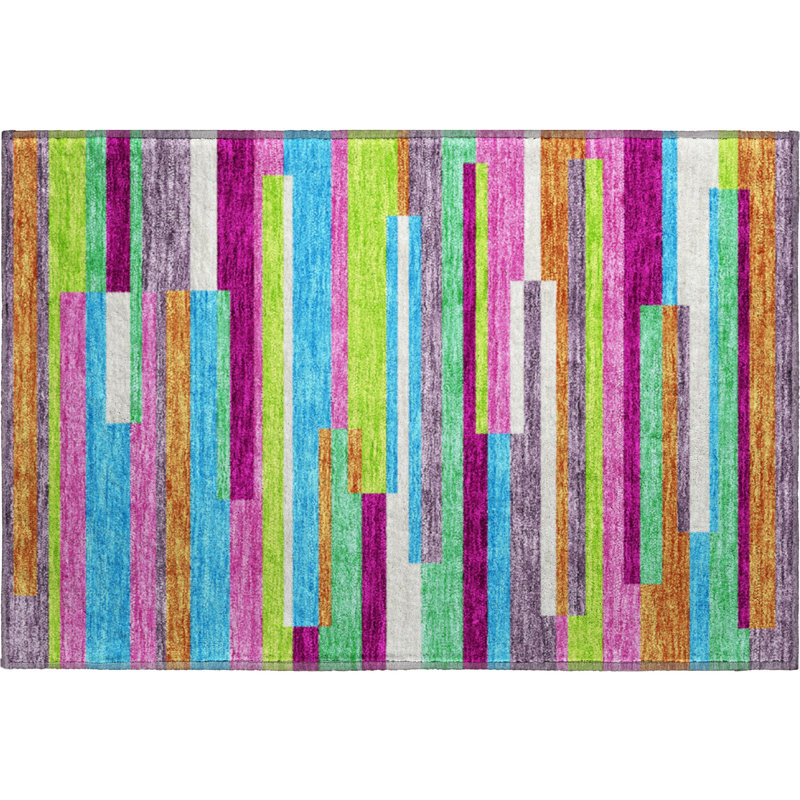 Premium Machine Washable Prisco Lavender Rug, Rectangle 1'8" x 2'6"