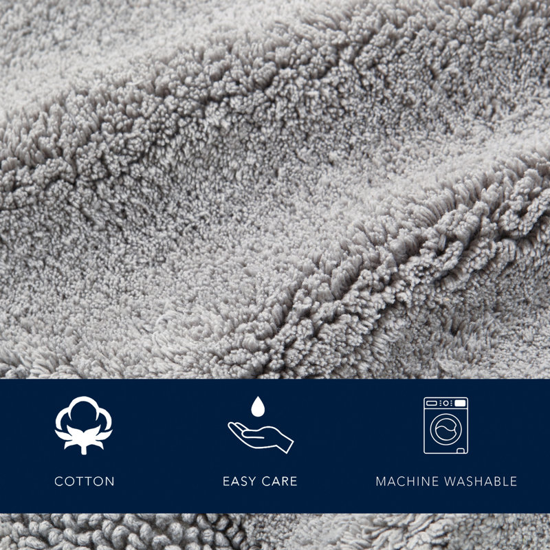 Peniston Light Gray Cotton Bath Rug Runner 60" x 22"