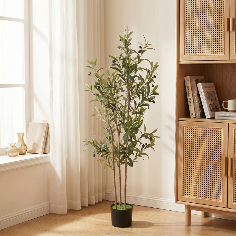 HOMCOM 148 cm Decorative Artificial Tree Silk Olive Tree with 553 Leaves