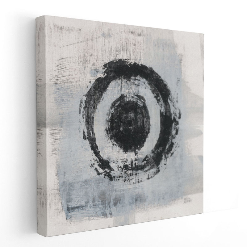 «Zen Circle II Black and White», reproduction d'art sur toile, H 40 po x l 40 po
