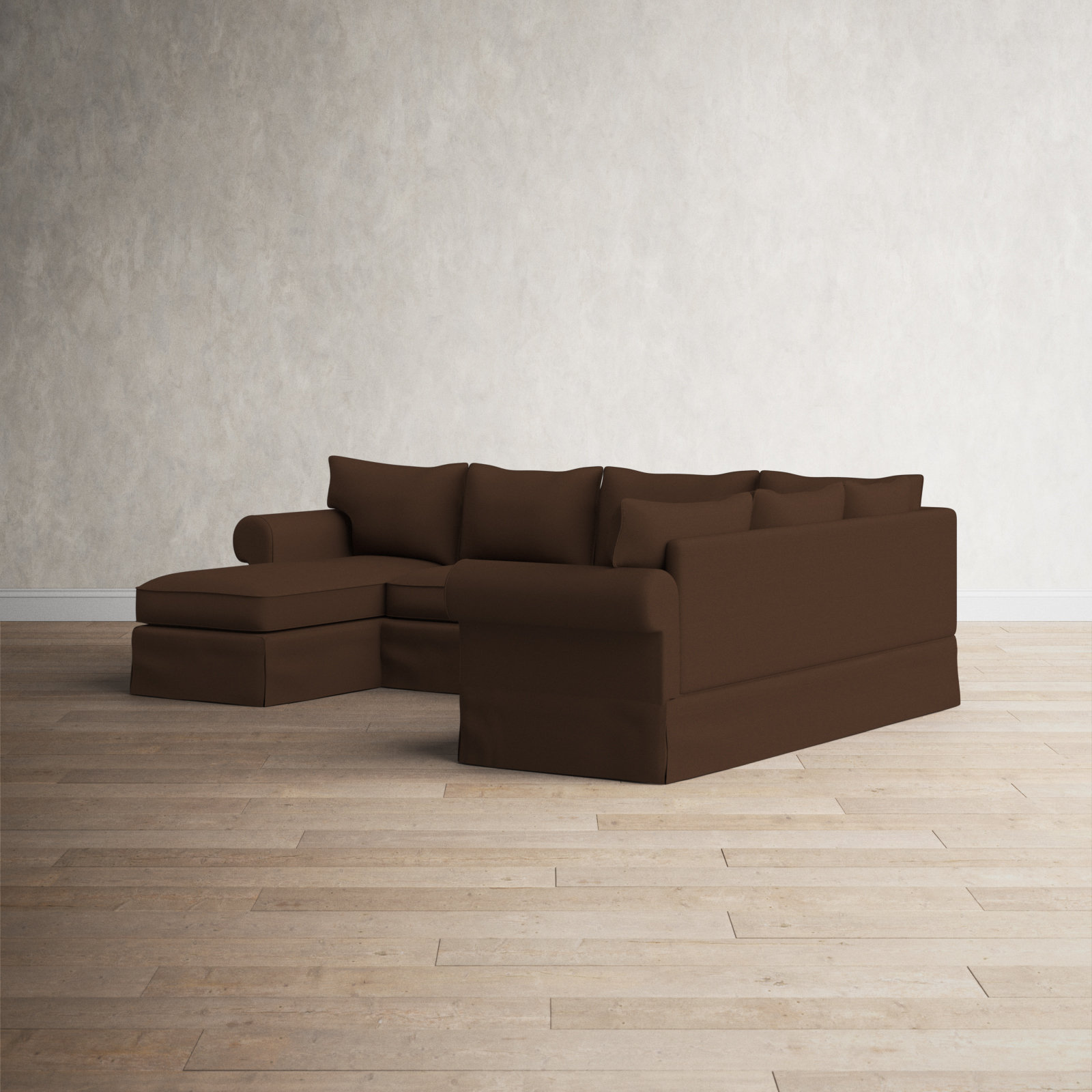 Amari Slipcovered Sectional with Sleeper Sofa, Right Hand Facing, Canvas Sunbrella® Canvas