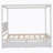 Wood Canopy Bed with Two Drawers, Full Size Canopy Platform Bed with Support Slats
