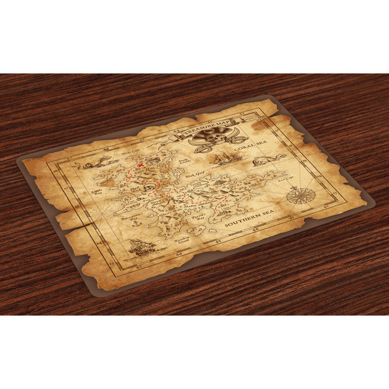 Paige Island Old Paper Treasure Map Placemat
